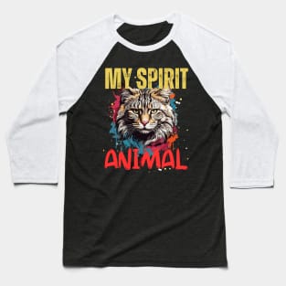 Cat Spirit Animal Baseball T-Shirt